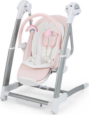 SlickBlue Baby Folding High Chair with 8 Adjustable Heights and 5 Recline Backrest