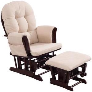 SlickBlue Adjustable Backrest Baby Nursery Rocking Chair & Ottoman Set