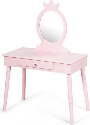 SlickBlue Kids Vanity Makeup Table & Chair Set Make Up Stool
