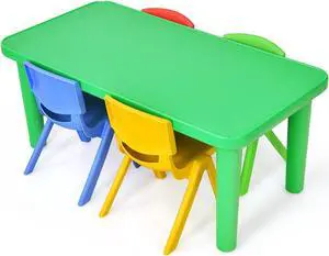SlickBlue Kids Colorful Plastic Table and 4 Chairs Set