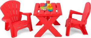 SlickBlue 3-Piece Plastic Children Table Chair Set