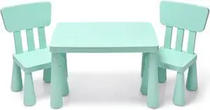 SlickBlue 3 Pieces Toddler Multi Activity Play Dining Study Kids Table and Chair Set
