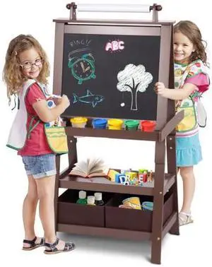 SlickBlue Kids Standing Art Easel with 2 Storage Boxes