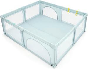 SlickBlue Large Infant Baby Playpen Safety Play Center Yard with 50 Ocean Balls