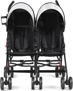 SlickBlue Foldable Twin Baby Double Stroller Ultralight Umbrella Kids Stroller-Black