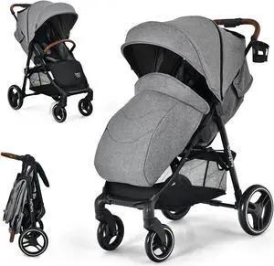 SlickBlue 5-Point Harness Lightweight Infant Stroller with Foot Cover and Adjustable Backrest