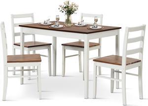 SlickBlue 5-Piece Wooden Dining Set with Rectangular Table and 4 Chairs