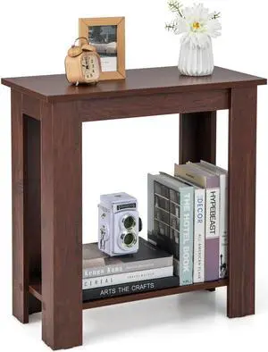 SlickBlue 2-Tier Modern Compact End Table with Storage Shelf
