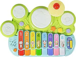 SlickBlue 3-in-1 Electronic Piano Xylophone Game Drum Set