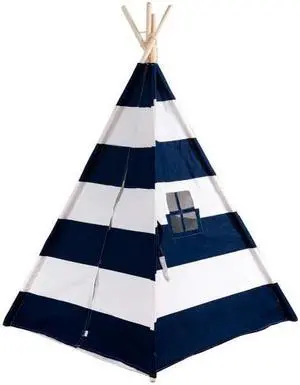 SlickBlue 5' White & Blue Portable Indian Children Sleeping Dome Play Tent
