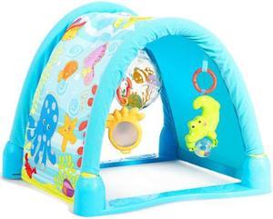 SlickBlue 4-in-1 Baby Play Gym Mat with 3 Hanging Toys