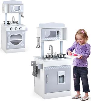 SlickBlue Chef Pretend Kitchen Playset with Cooking Oven and Sink for Toddlers
