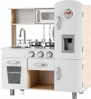 SlickBlue Vintage Play Kitchen Pretend Kids Cooking Playset Toys with Water Dispense