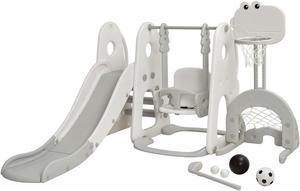SlickBlue 6 in 1 Toddler Slide and Swing Set with Ball Games