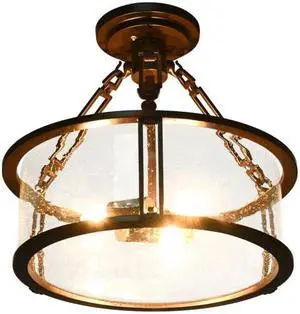 SlickBlue  16" 3-Light Flush Mount Ceiling Light