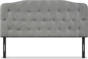 SlickBlue Queen Upholstered Headboard with Adjustable Heights-Light Gray