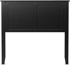 SlickBlue Solid Wood Flat Panel Headboard for Twin-size Bed-Black