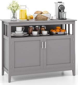 SlickBlue Modern Practical Wooden Kitchen Lockers with Large Storage Space-Gray