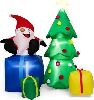 SlickBlue Lighted Santa Claus and Christmas Tree with Gift Boxes