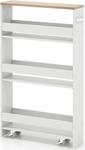 SlickBlue Rolling Kitchen Slim Storage Cart Mobile Shelving Organizer with Handle