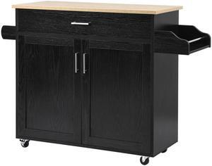 SlickBlue Rolling Kitchen Island Cart with Towel and Spice Rack