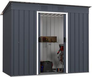 SlickBlue 3.6 x 7.1 FT Outside Garden Storage Shed Tool House with Ground Foundation Frame