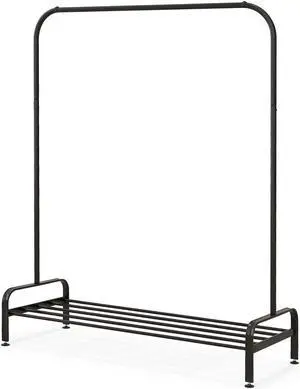 SlickBlue Heavy Duty Clothes Stand Rack with Top Rod and Lower Storage Shelf