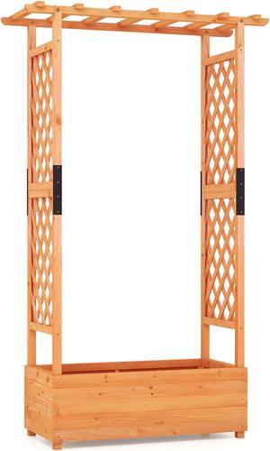 SlickBlue Raised Garden Bed with Arch Trellis