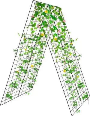 SlickBlue 2 Pieces Fold-able A-Frame Trellis Plant Supports with Twist Ties