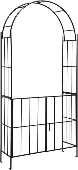 SlickBlue Garden Arch Arbor Trellis with Gate Patio Plant Stand Archway