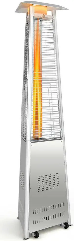 SlickBlue 42 000 BTU Stainless Steel Pyramid Patio Heater With Wheels