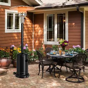 SlickBlue 50000 BTU Stainless Steel Propane Patio Heater with Trip over Protection-Black
