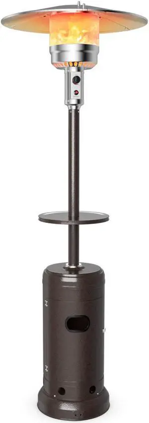 SlickBlue Outdoor Heater Propane Standing LP Gas Steel with Table & Wheels