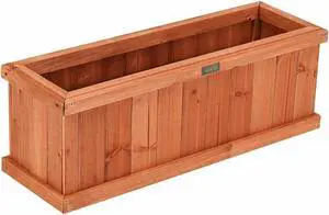 SlickBlue Wooden Decorative Planter Box for Garden Yard and Window
