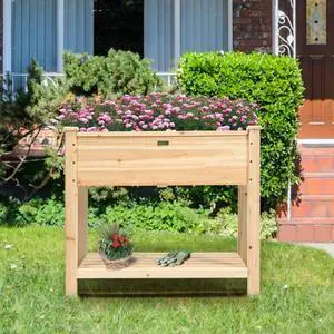 SlickBlue Raised Garden Elevated Wood Planter Box Stand