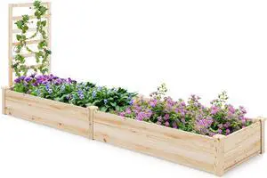 SlickBlue Raised Garden Bed with Planter Box and Trellis