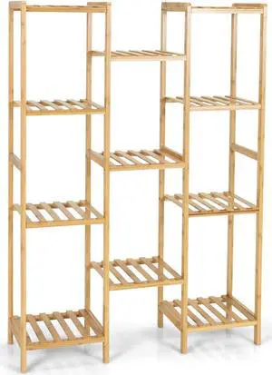 SlickBlue 11-Tier Wicker Plant Stand for Living Room Balcony Garden