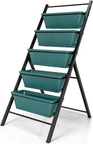 SlickBlue 5-tier Vertical Garden Planter Box Elevated Raised Bed with 5 Container