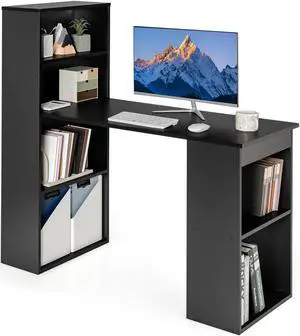 SlickBlue Computer Desk Writing Workstation Office with 6-Tier Storage Shelves
