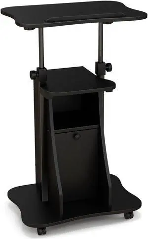 SlickBlue Adjustable Mobile Standing Desk Cart with Tilt Desktop and Cabinet