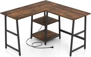 SlickBlue L Shaped Corner Computer Desk with Storage Shelves