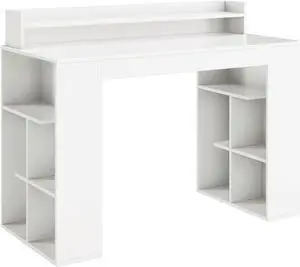 SlickBlue Office Computer Desk with Dual 3 Tier Bookshelf and Monitor Shelf