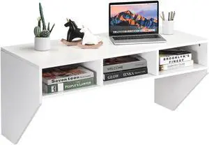 SlickBlue Wall Mounted Floating Computer Table Desk Storage Shelf