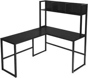 SlickBlue Reversible L-Shaped Corner Desk with Storage Bookshelf