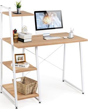 SlickBlue Compact Computer Desk Workstation with 4 Tier Shelves for Home and Office