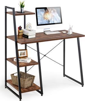 SlickBlue Compact Computer Desk Workstation with 4 Tier Shelves for Home and Office