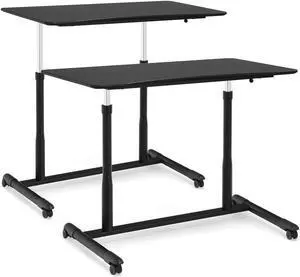 SlickBlue Height Adjustable Computer Desk Sit to Stand Rolling Notebook Table