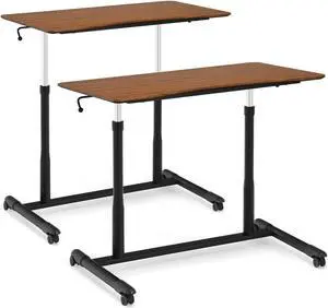 SlickBlue Height Adjustable Computer Desk Sit to Stand Rolling Notebook Table
