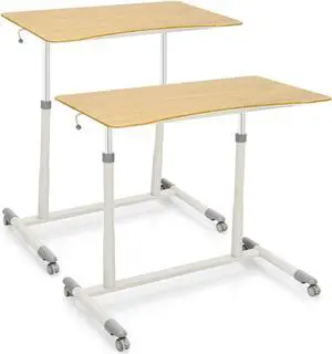 SlickBlue Height Adjustable Computer Desk Sit to Stand Rolling Notebook Table