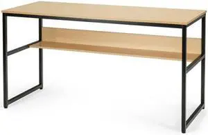 SlickBlue 55-Inch Computer Desk Writing Table Workstation Home Office with Bookshelf